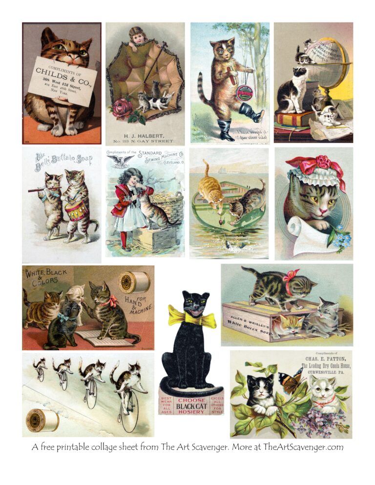 Free Printable Cat Collage Sheet The Art Scavenger