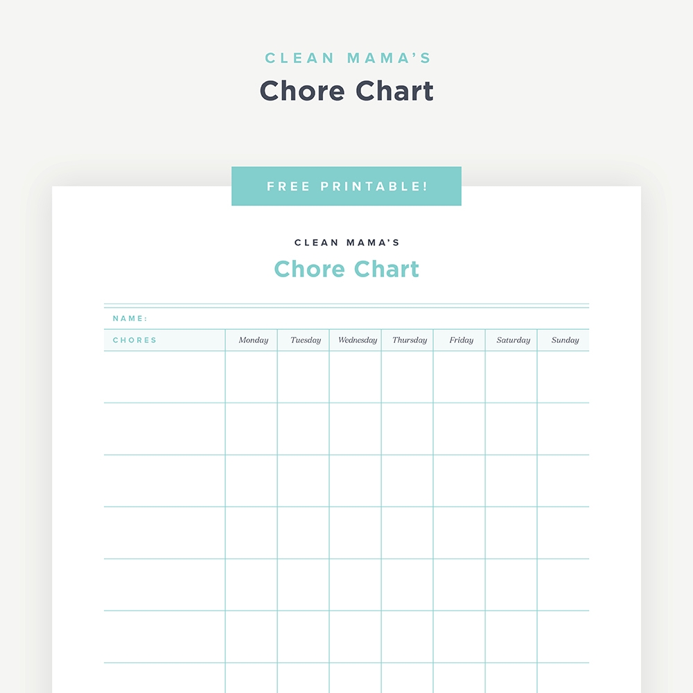 Free Printable Chore Chart Clean Mama