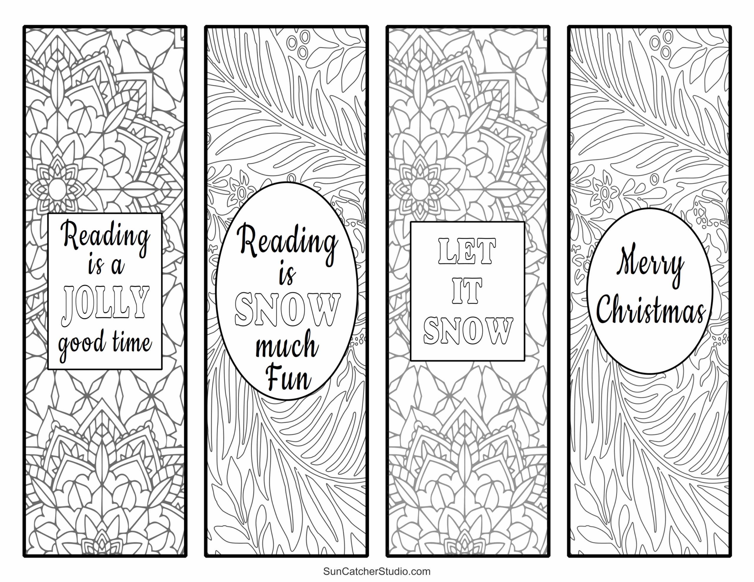 Free Printable Christmas Bookmarks To Print U0026 To Color Free Printables Monograms Design Tools Patterns U0026 DIY Projects