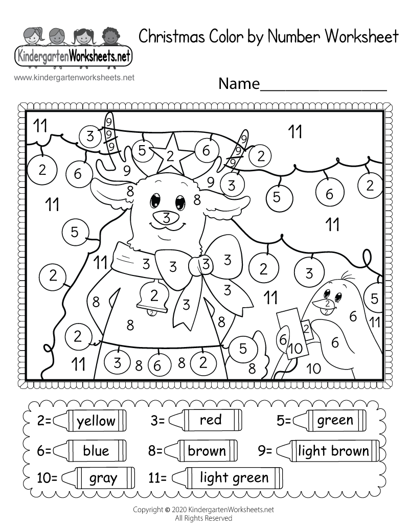 Christmas Color By Number Printable Free