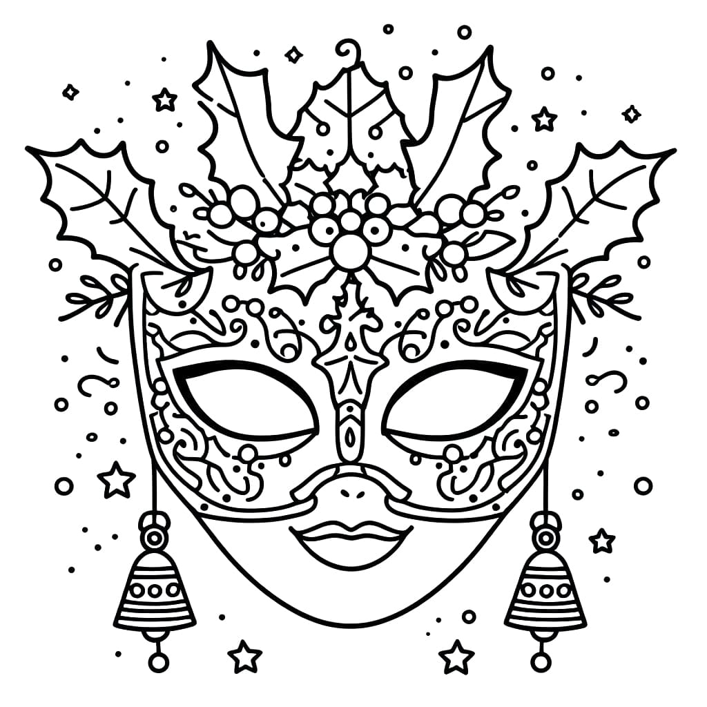 Free Printable Christmas Mask Coloring Page Download Print Or Color Online For Free