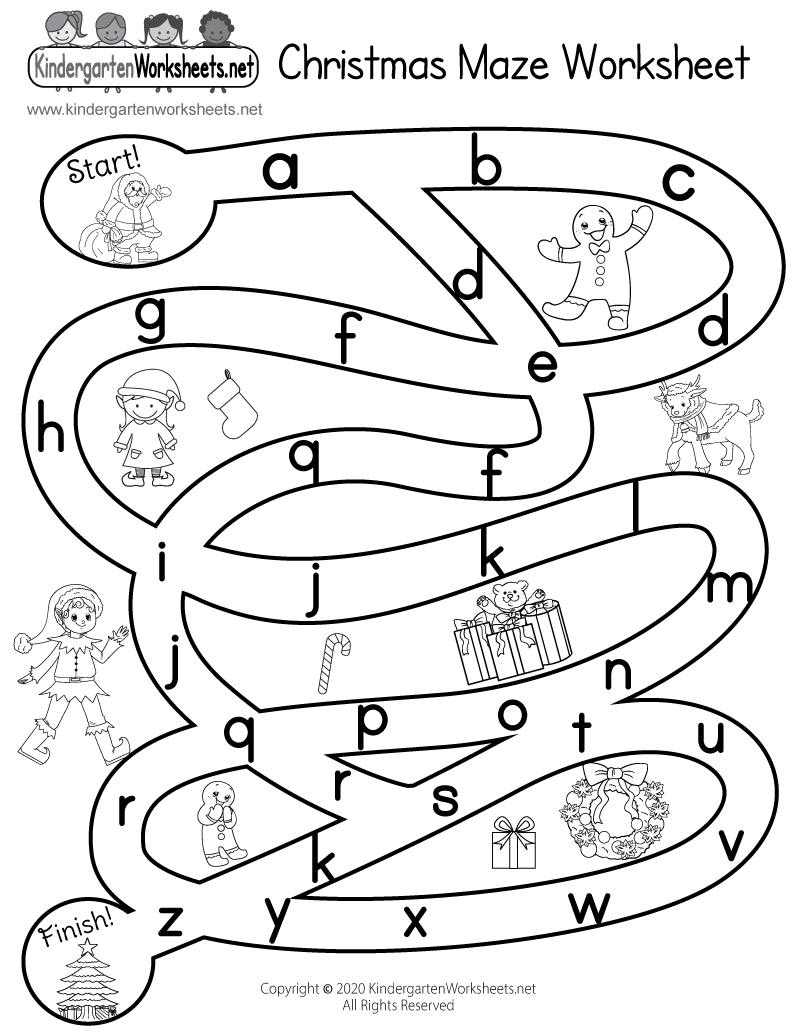 Free Printable Christmas Maze Worksheet