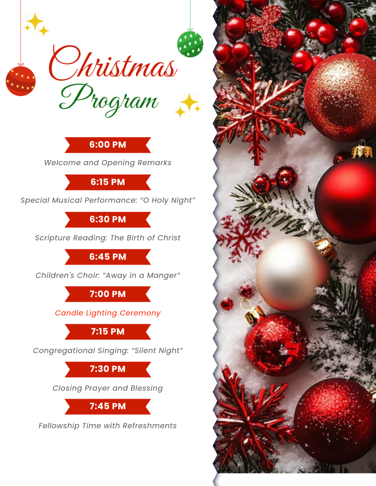 Free Printable Christmas Program Template To Edit Online
