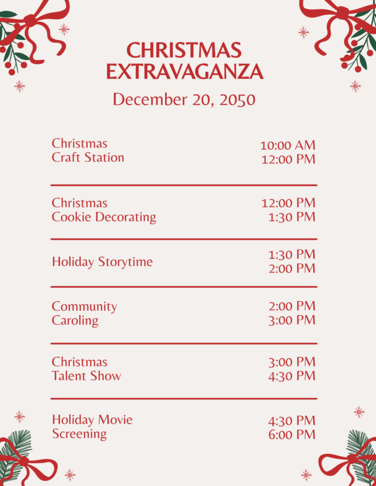 Free Printable Christmas Program Template To Edit Online