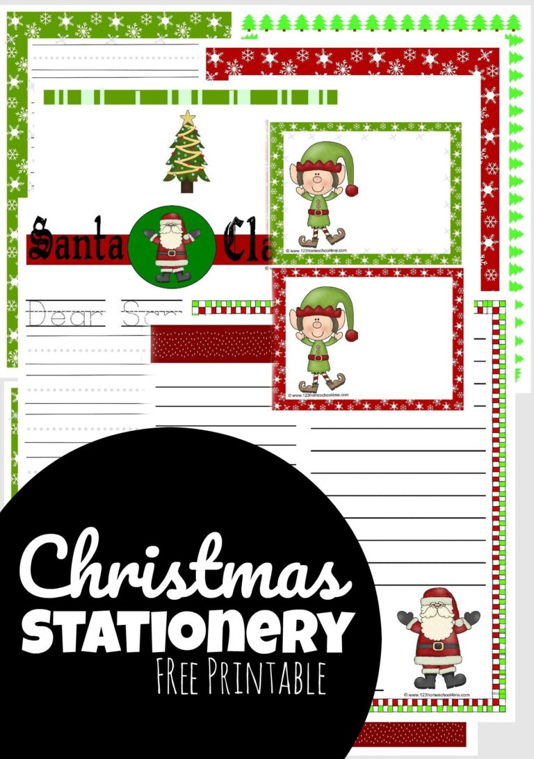 FREE Printable Christmas Stationery Worksheets Library