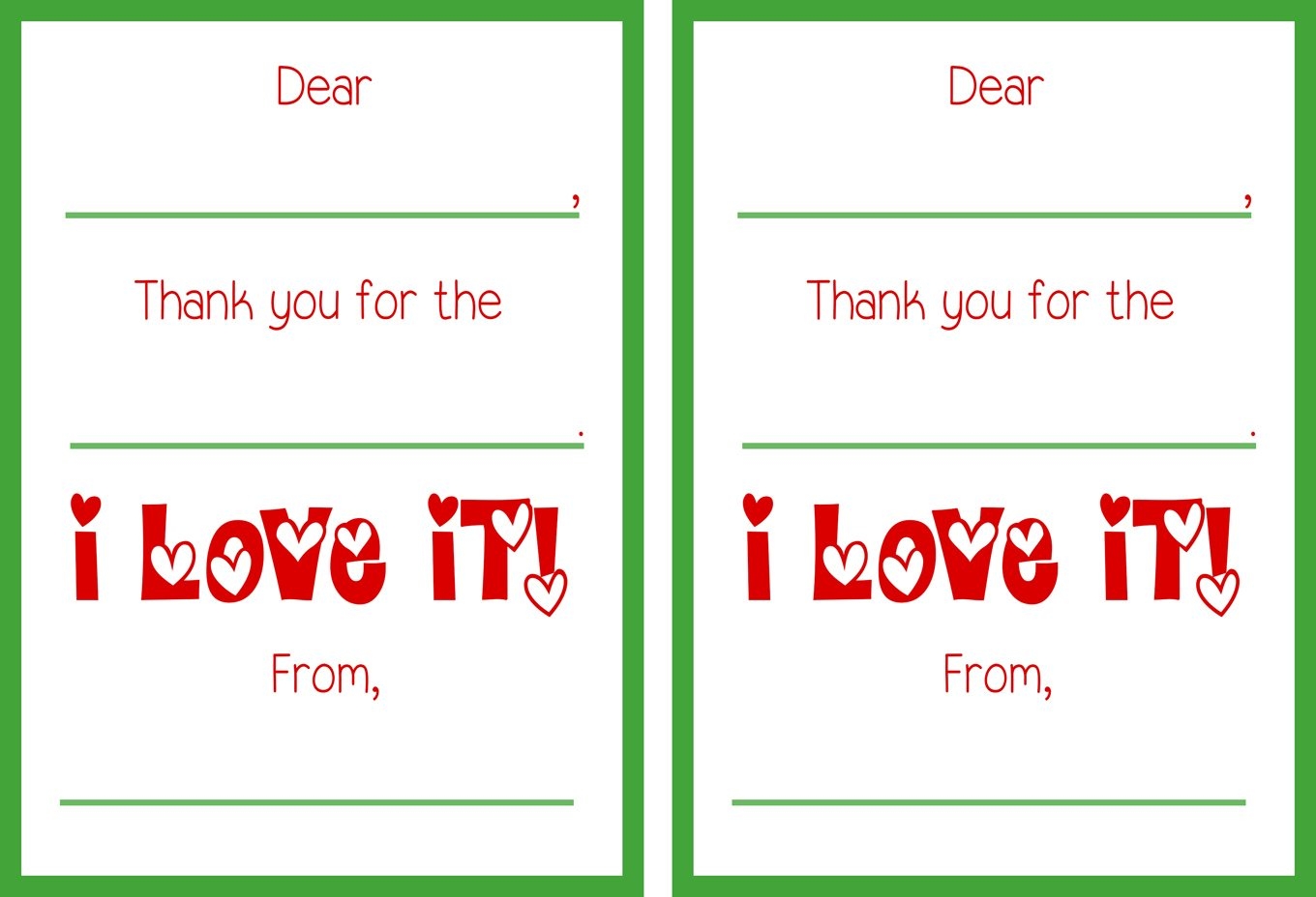 Free Printable Xmas Thank You Cards
