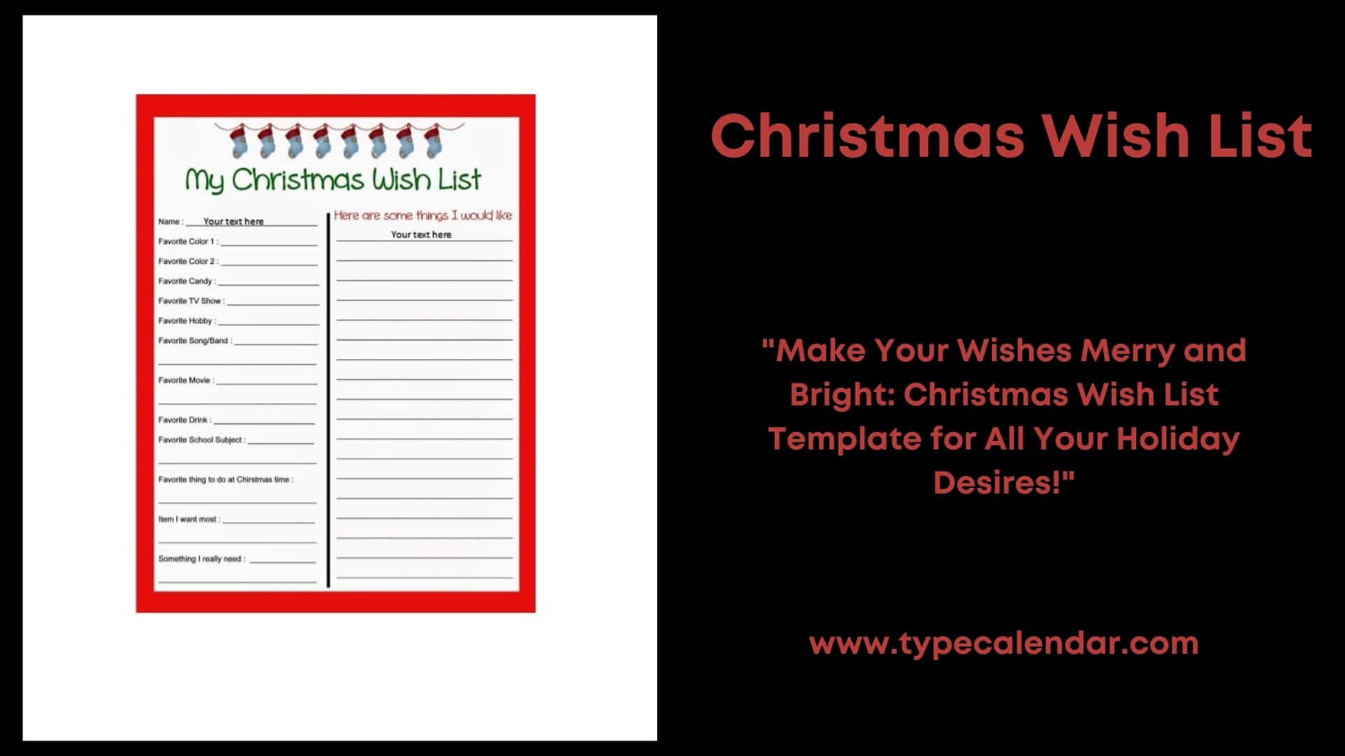 Free Printable Christmas Wish List Templates PDF Word Excel 