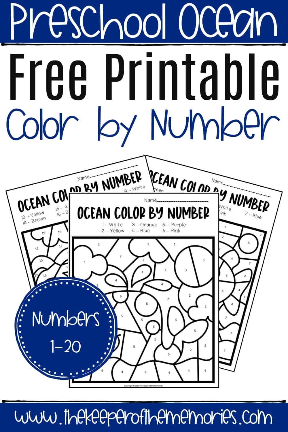 Color By Number Kindergarten Free Printable