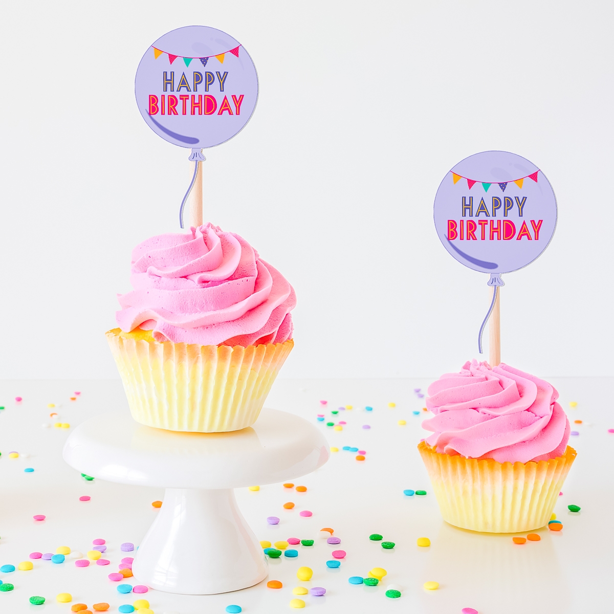 Free Printable Cupcake Toppers And More Party Printables Angie Holden The Country Chic Cottage