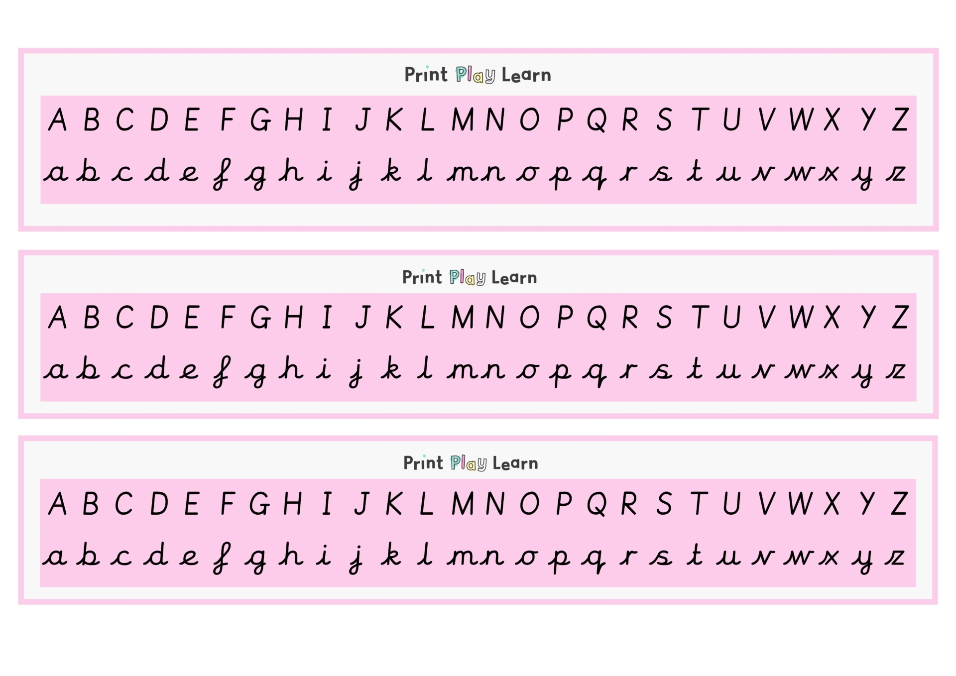 Free Printable Cursive Alphabet Letters