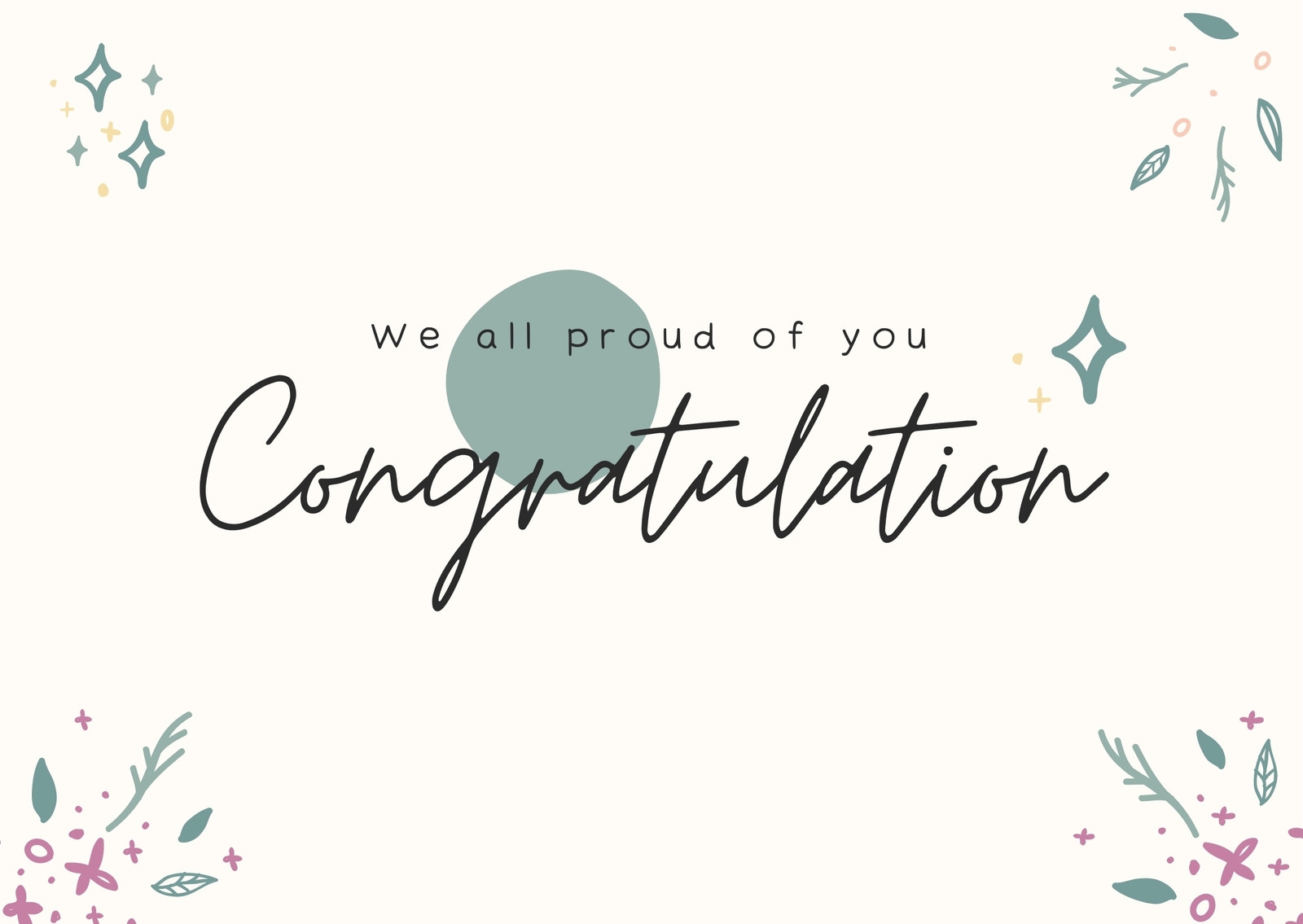 Free Printable Custom Congratulation Card Templates Canva