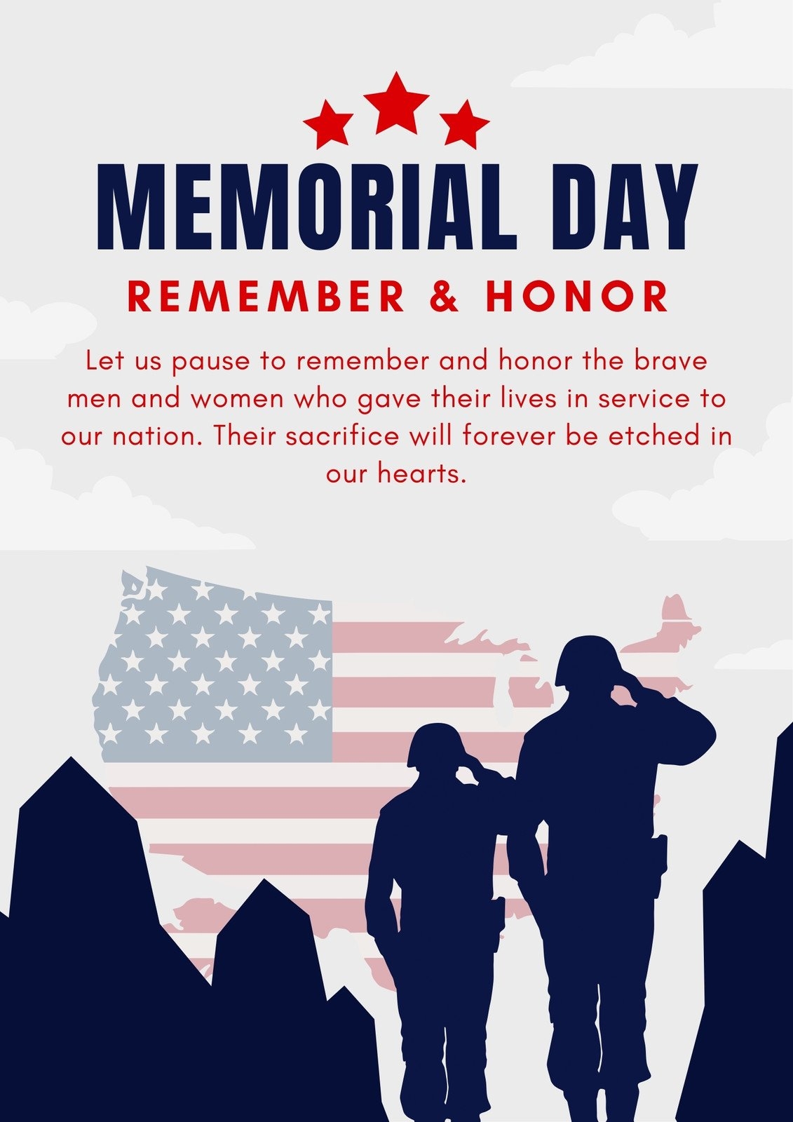 Free Printable Custom Memorial Day Poster Templates Canva