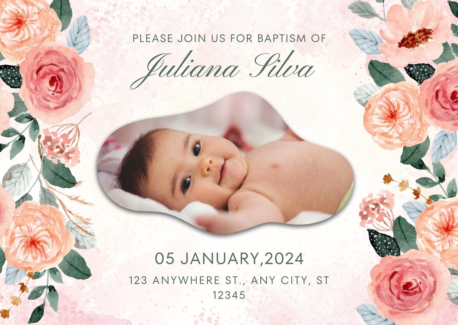 Free Printable Customizable Baptism Card Templates Canva