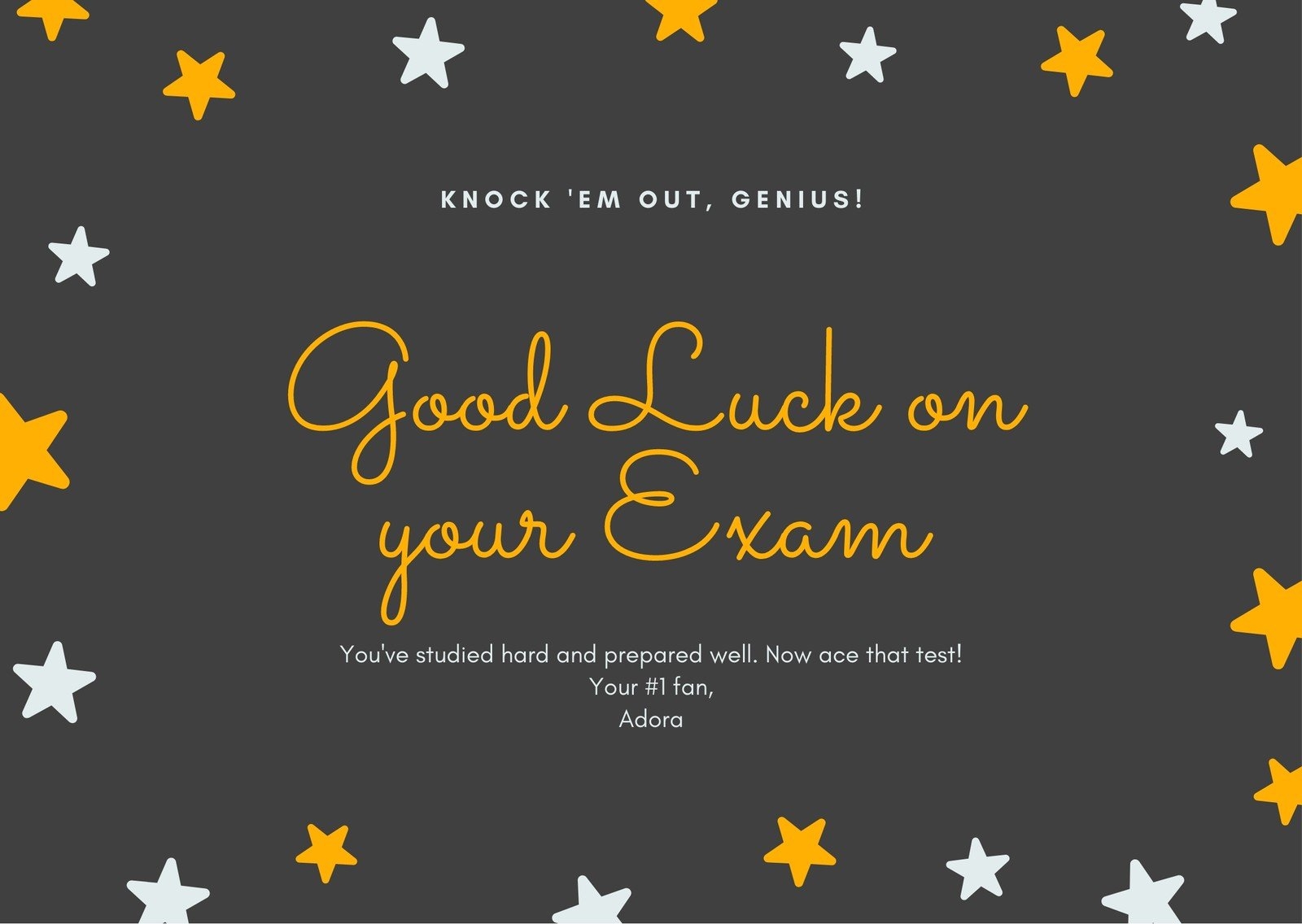Free Printable Customizable Good Luck Card Templates Canva