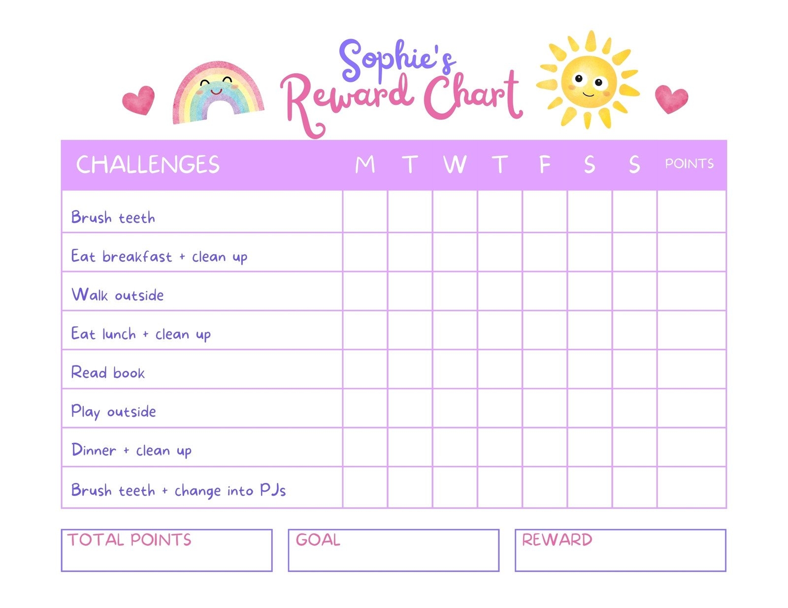 Free Printable Sticker Chart Printable