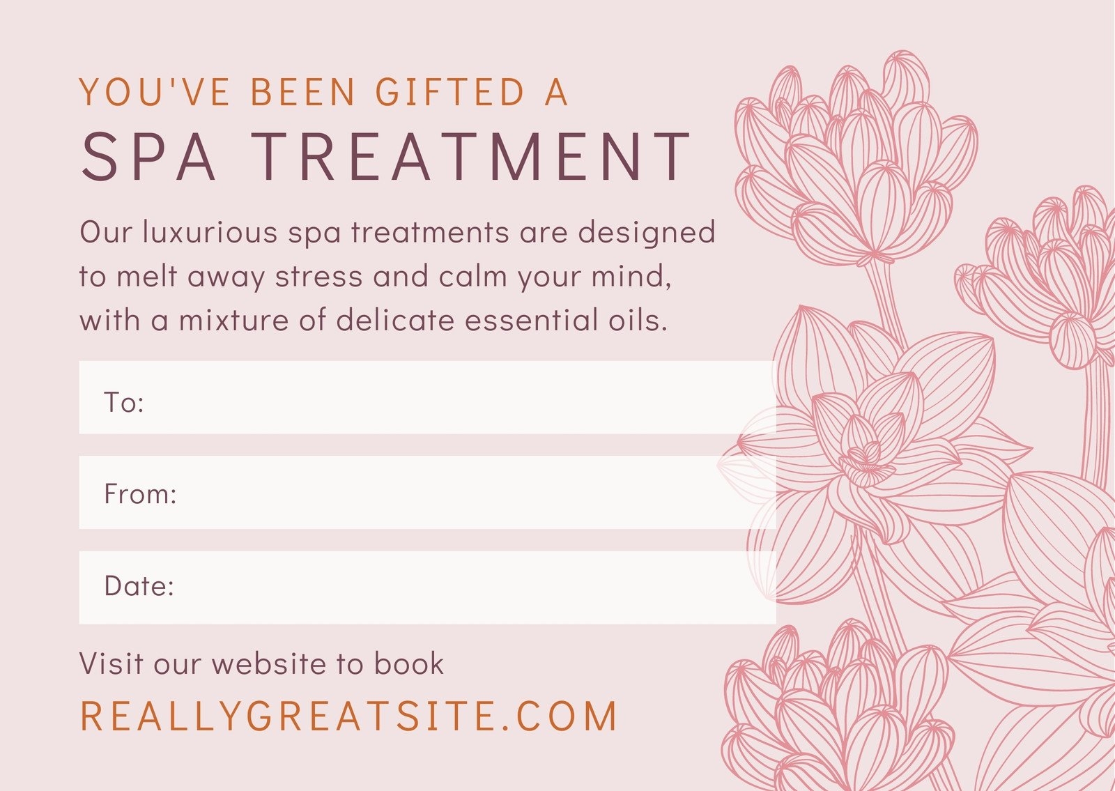 Free Printable Customizable Spa Gift Certificate Templates Canva