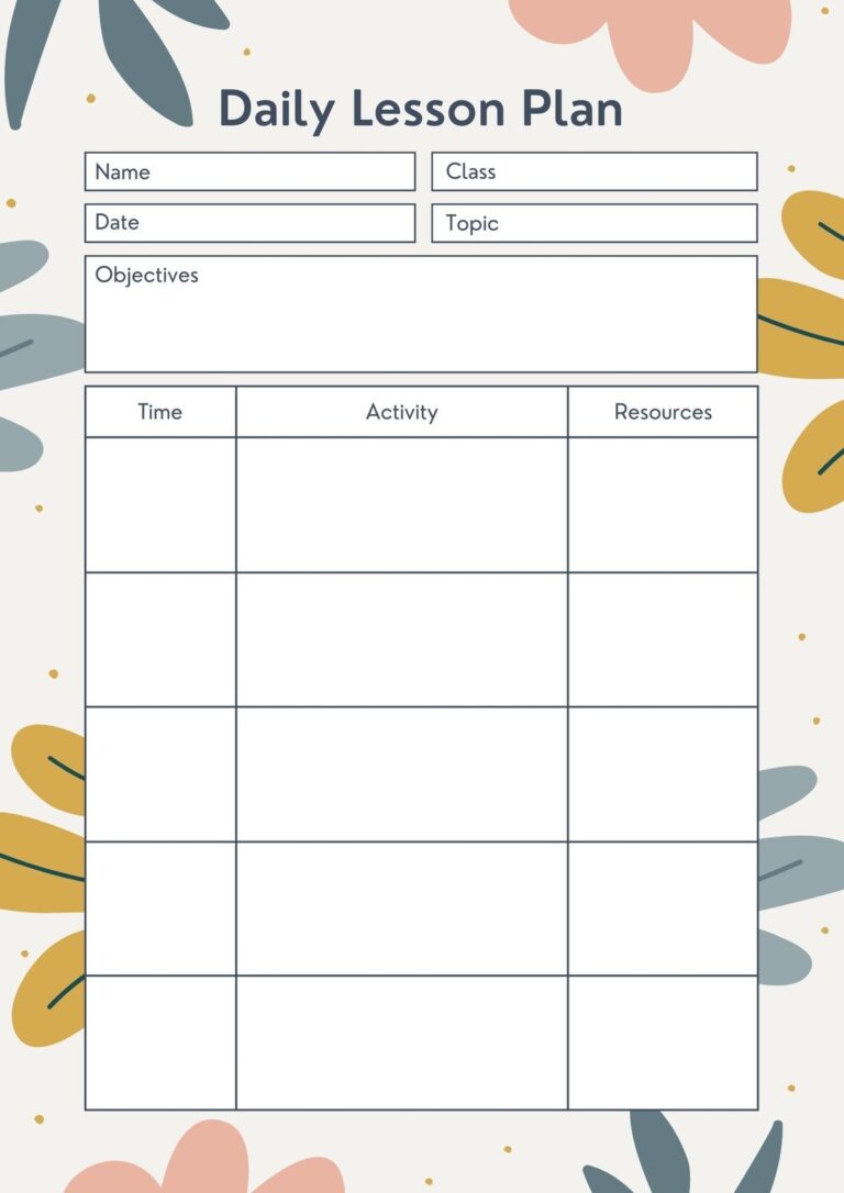 Free Printable Customizable Toddler Lesson Plan Templates Canva
