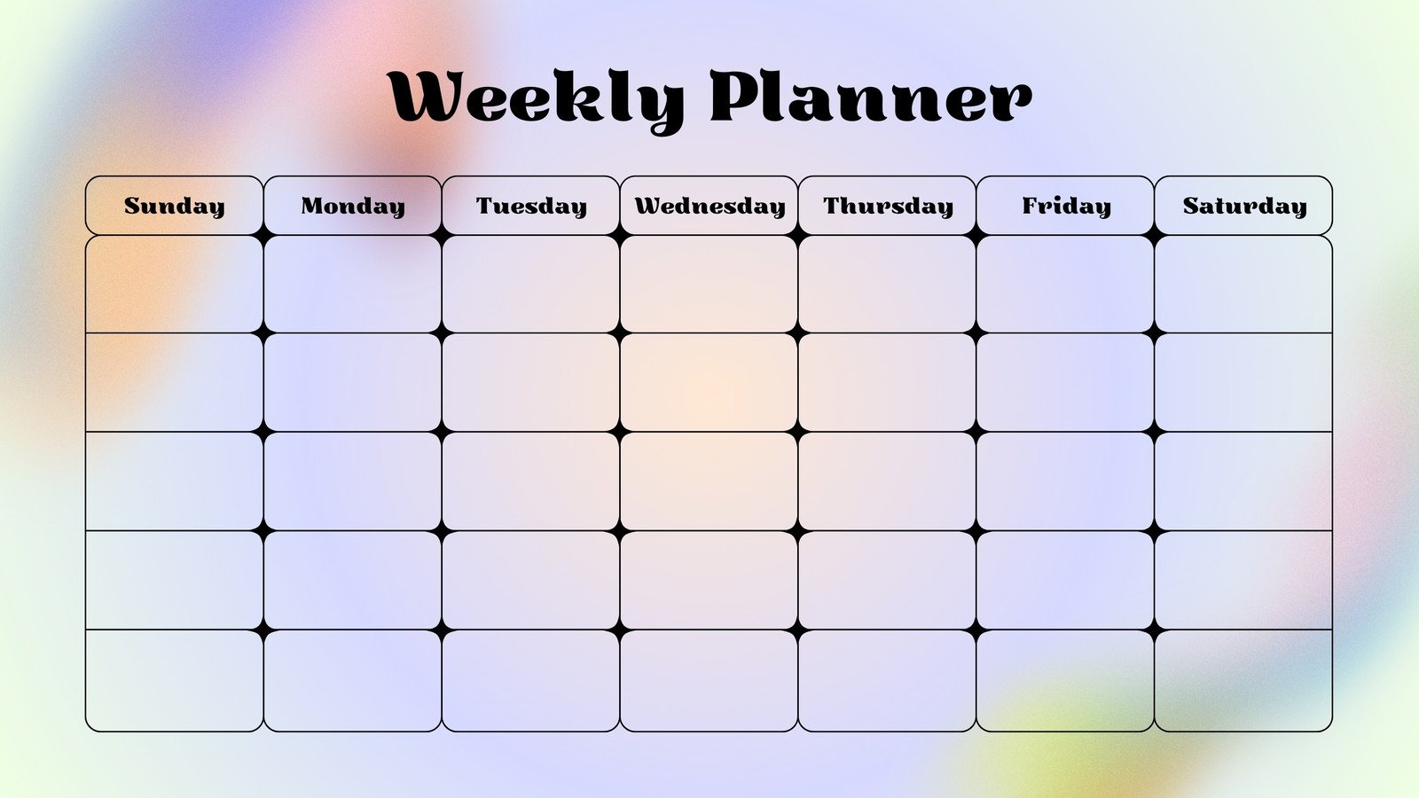 5 Day Calendar Printable Free