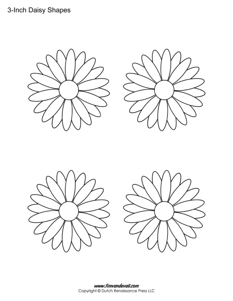 Free Printable Daisy Templates Daisy Shape Flower PDFs