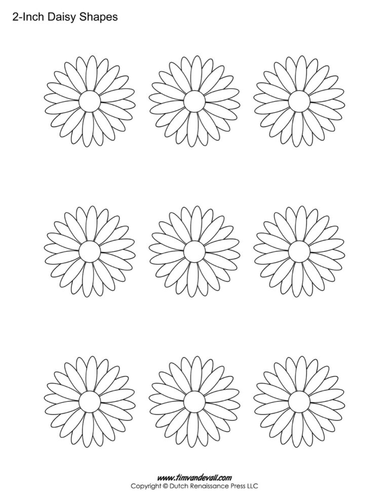 Free Printable Daisy Templates Daisy Shape Flower PDFs