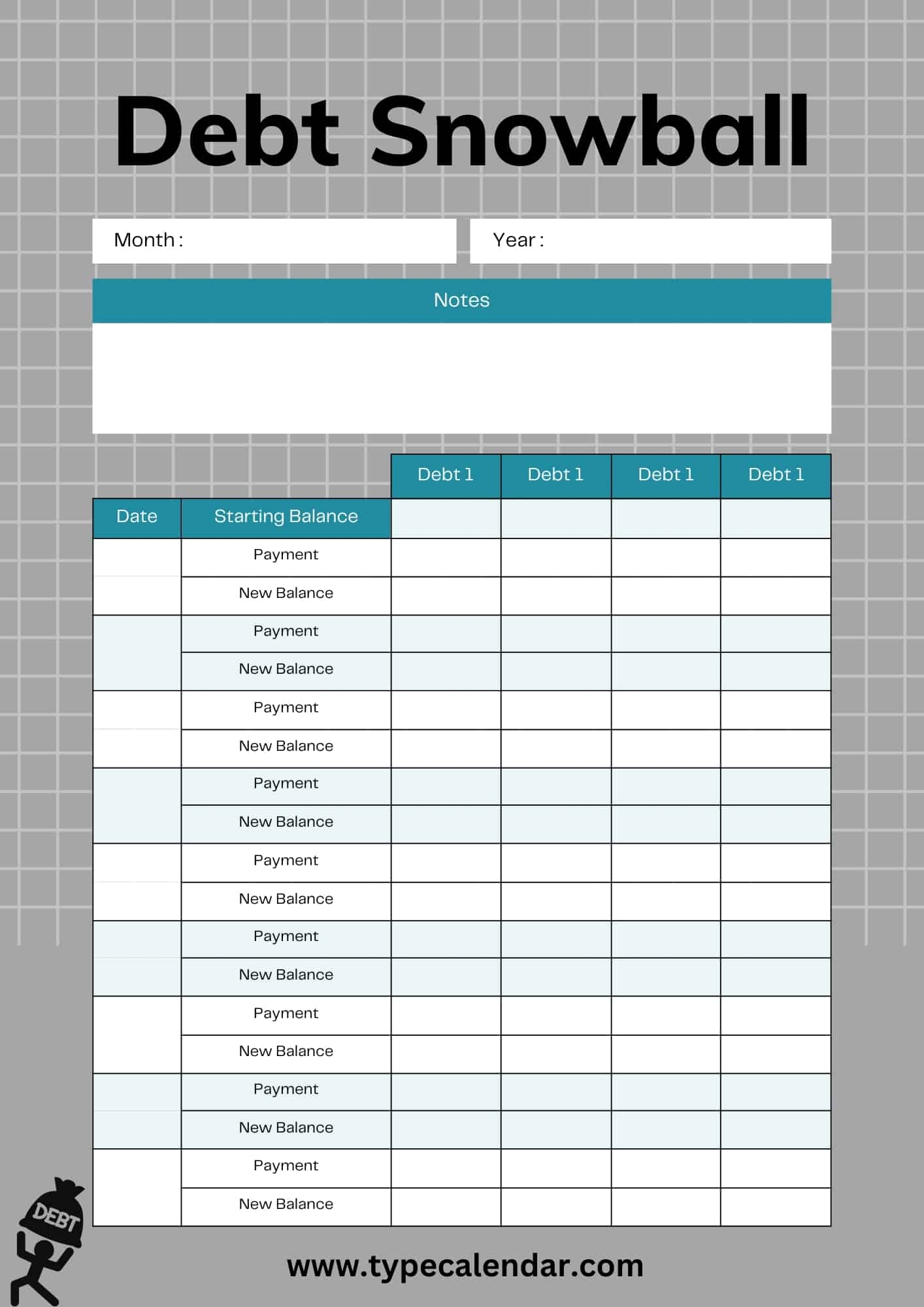 Debt Snowball Free Printable