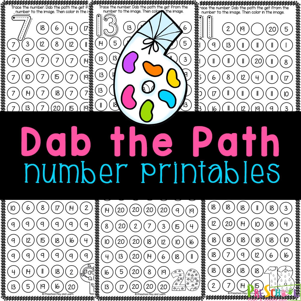 FREE Printable Dot Marker Number Recognition Worksheets