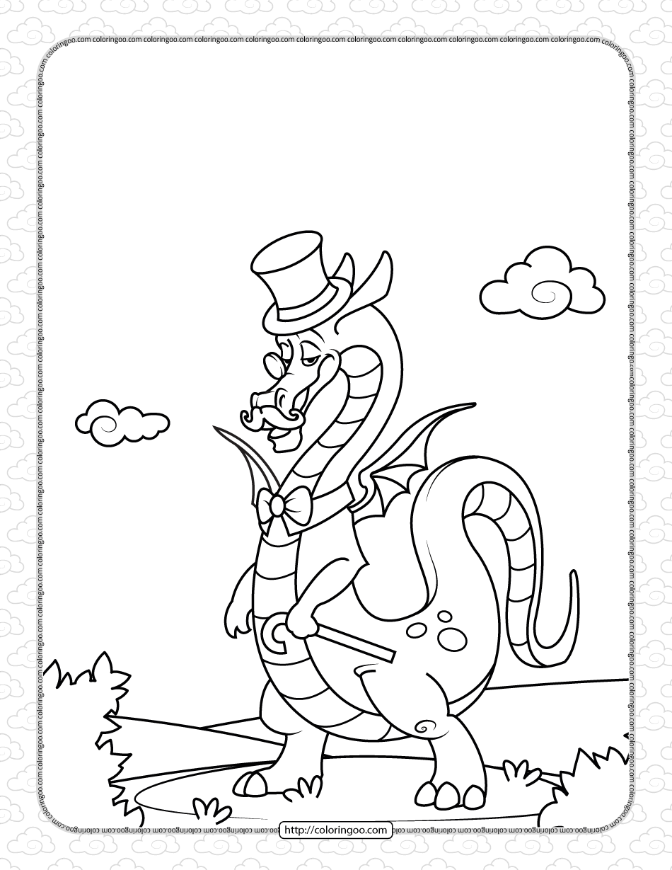 Free Printable Dragon Coloring Page For Boys