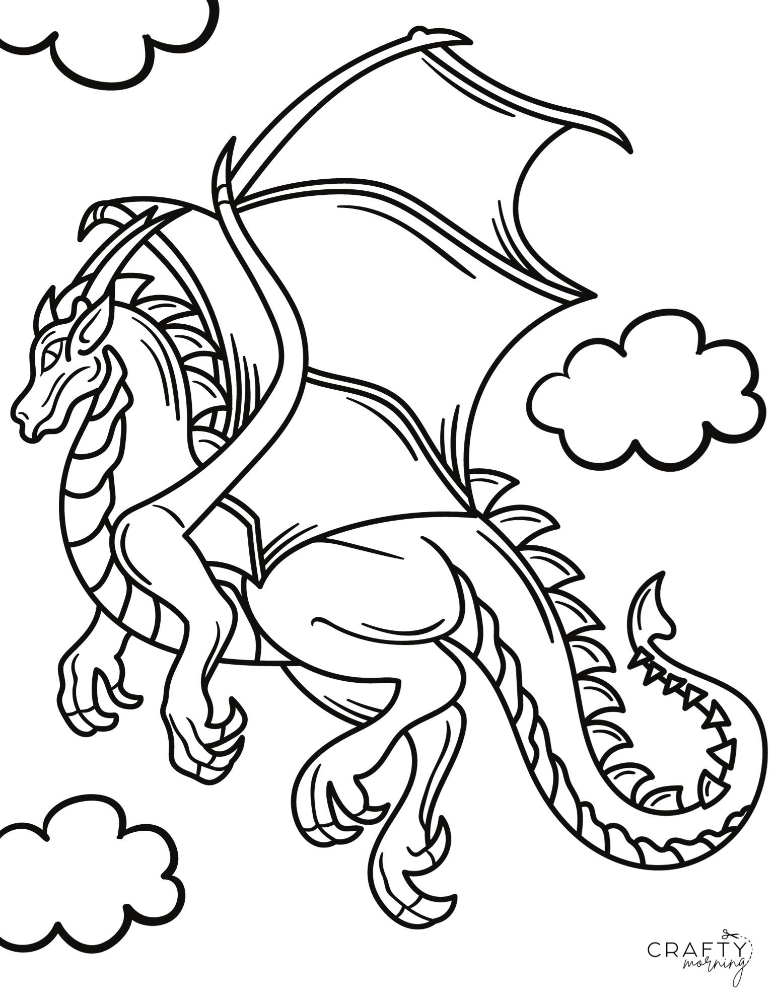 Free Printable Dragon Coloring Pages Crafty Morning