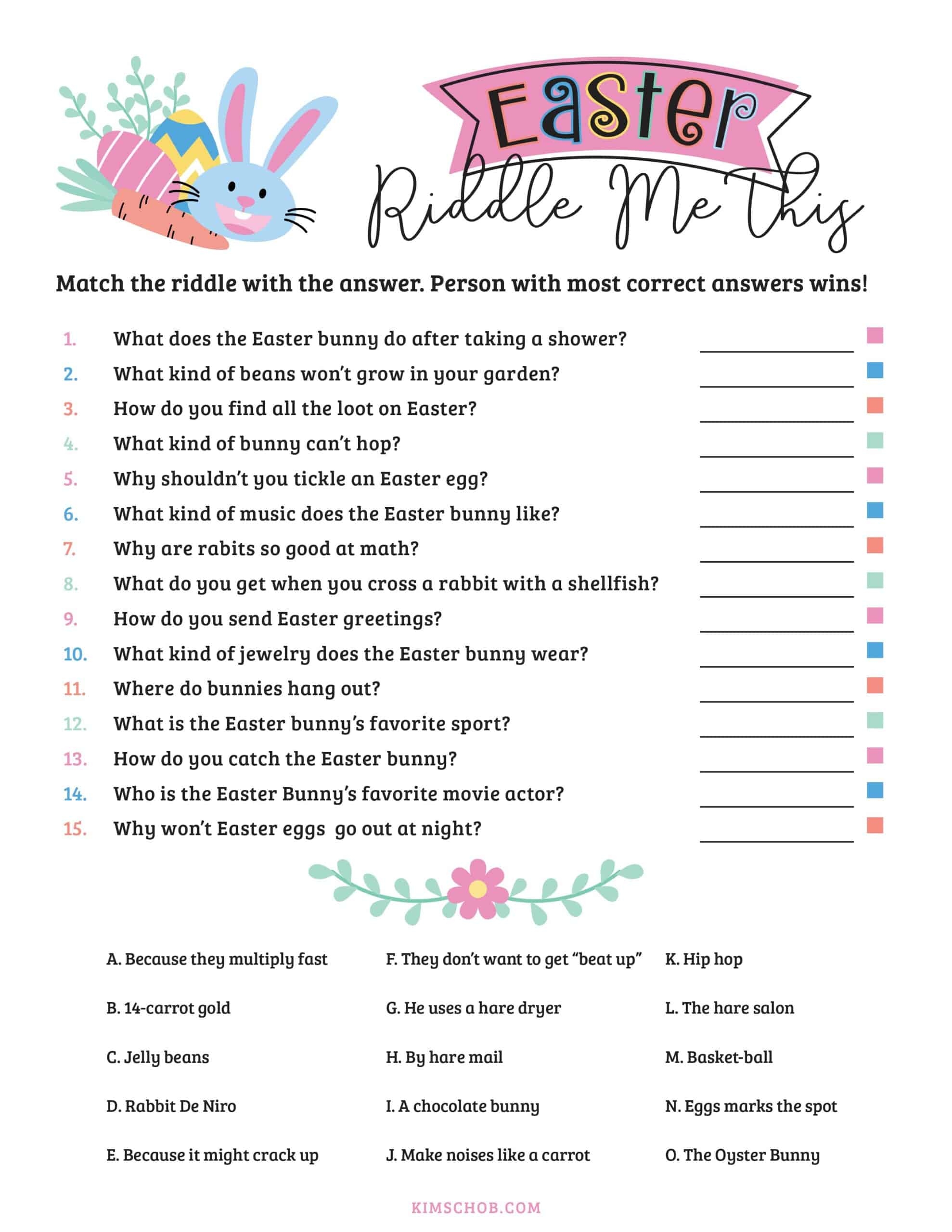 Free Easter Printables For Adults