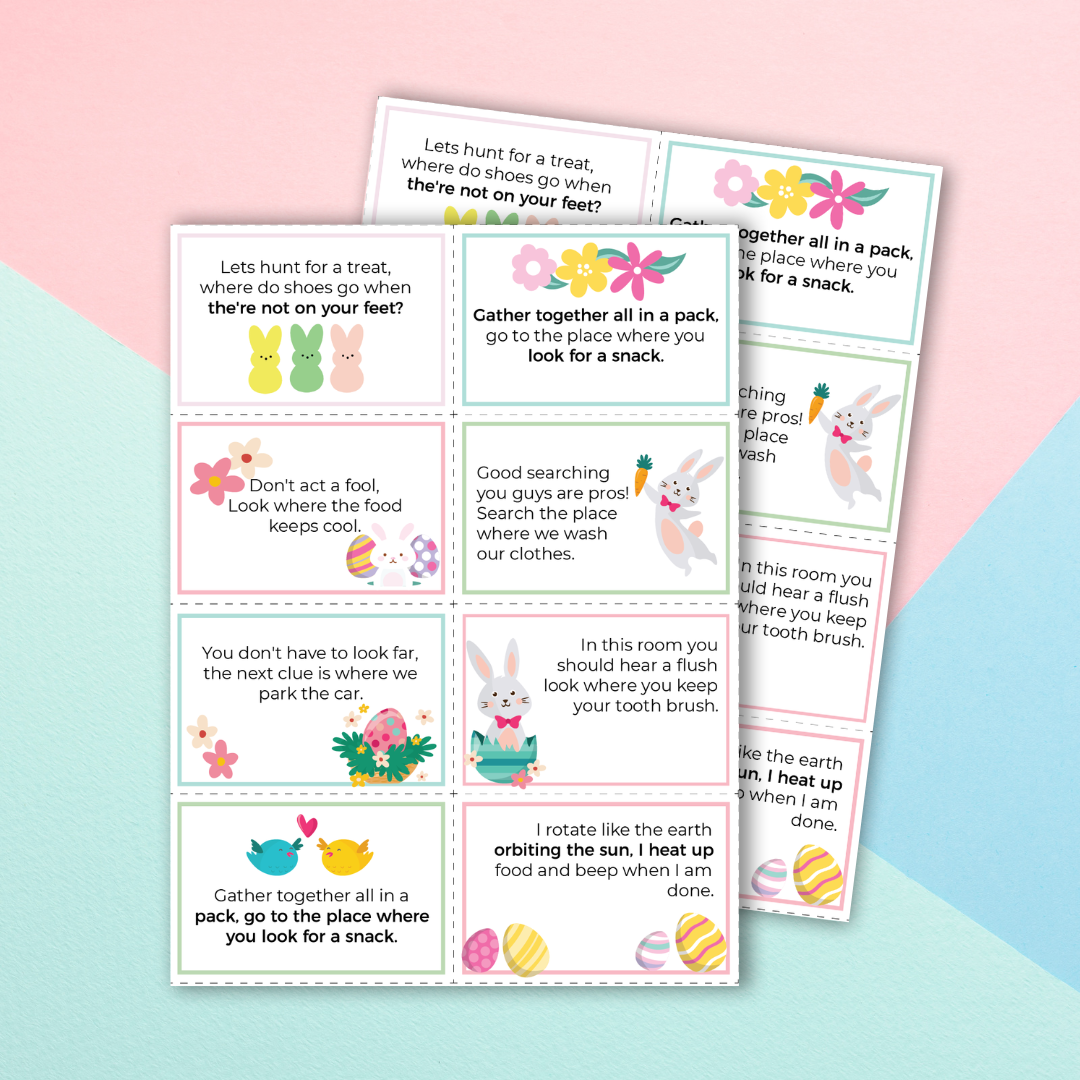 Free Printable Easter Scavenger Hunt Clues