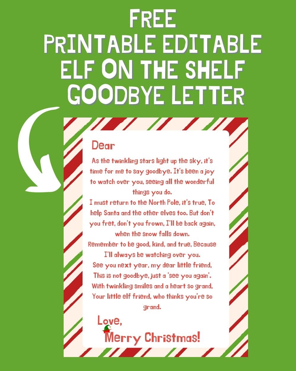 Elf Letter Template Free Printable