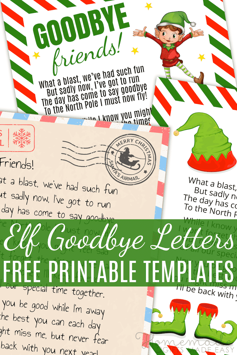 Elf Goodbye Letter Free Printable