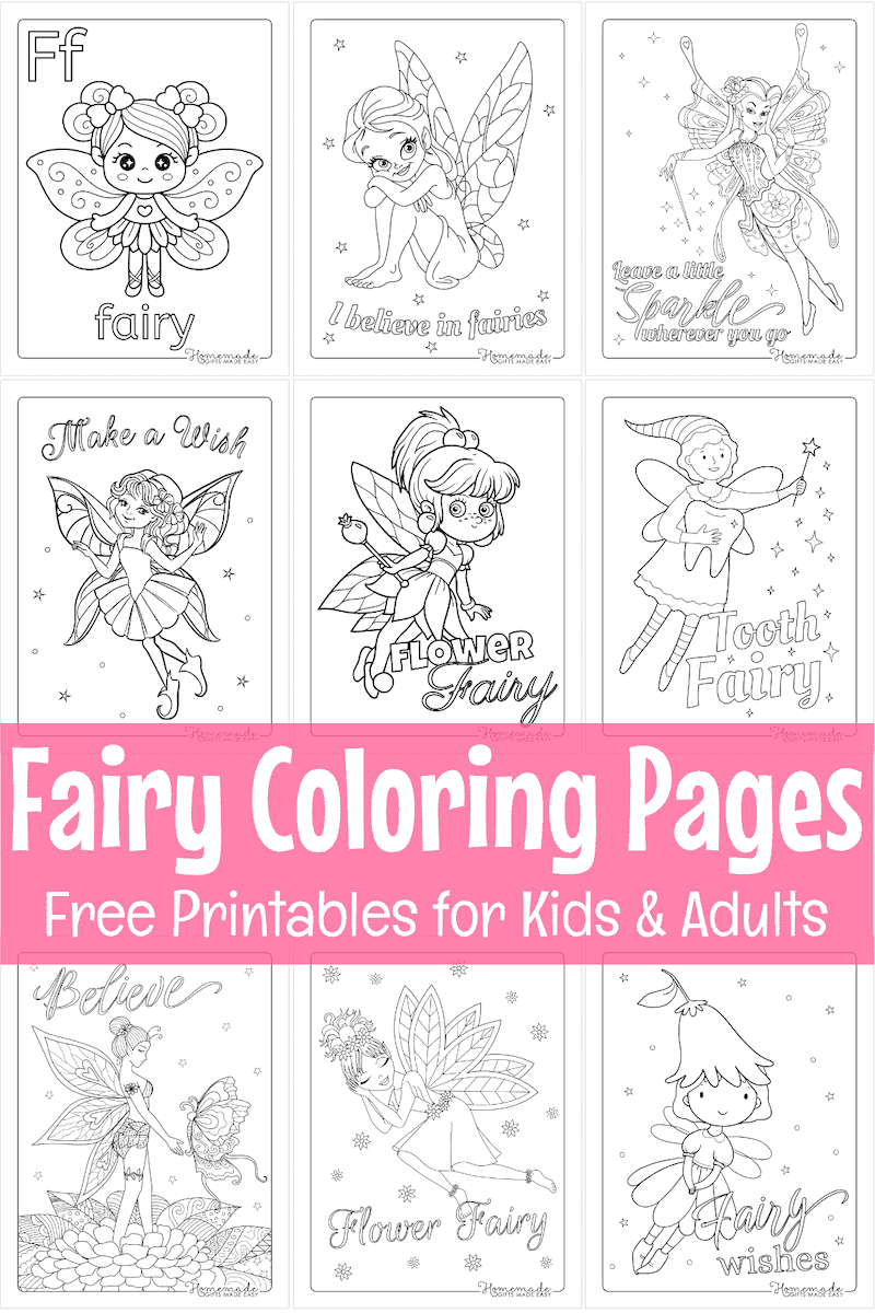 Fairy Coloring Pages Free Printable