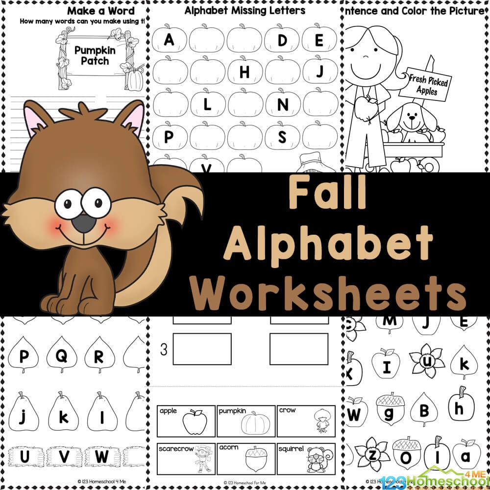 FREE Printable Fall Alphabet Worksheets For Preschool U0026 Kindergarten
