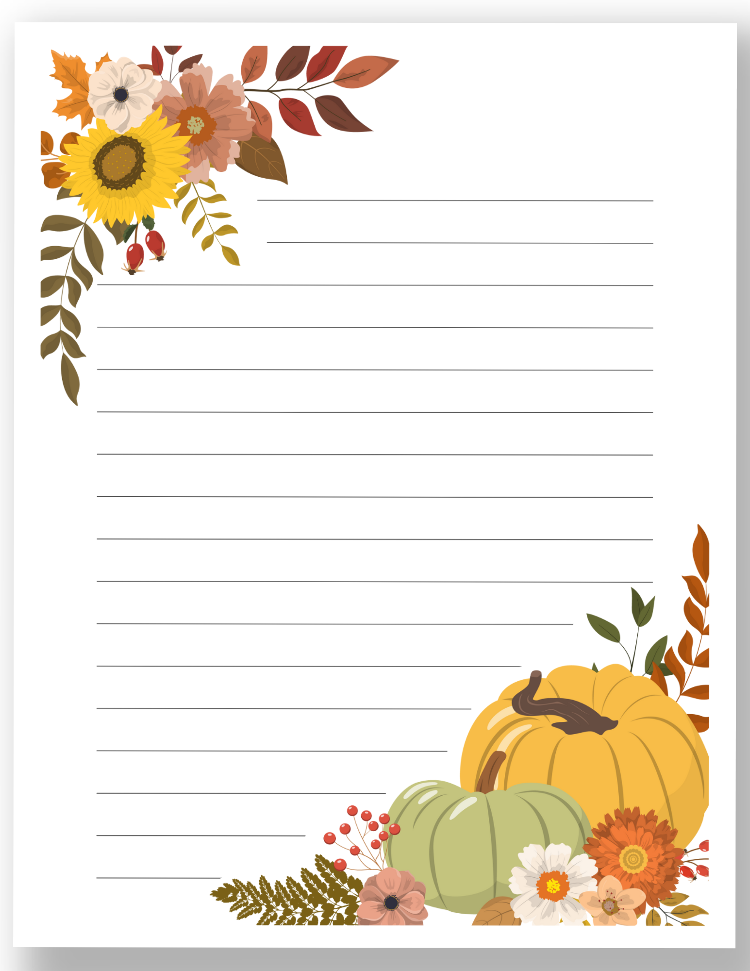 Free Printable Fall Page Borders Gathering Beauty