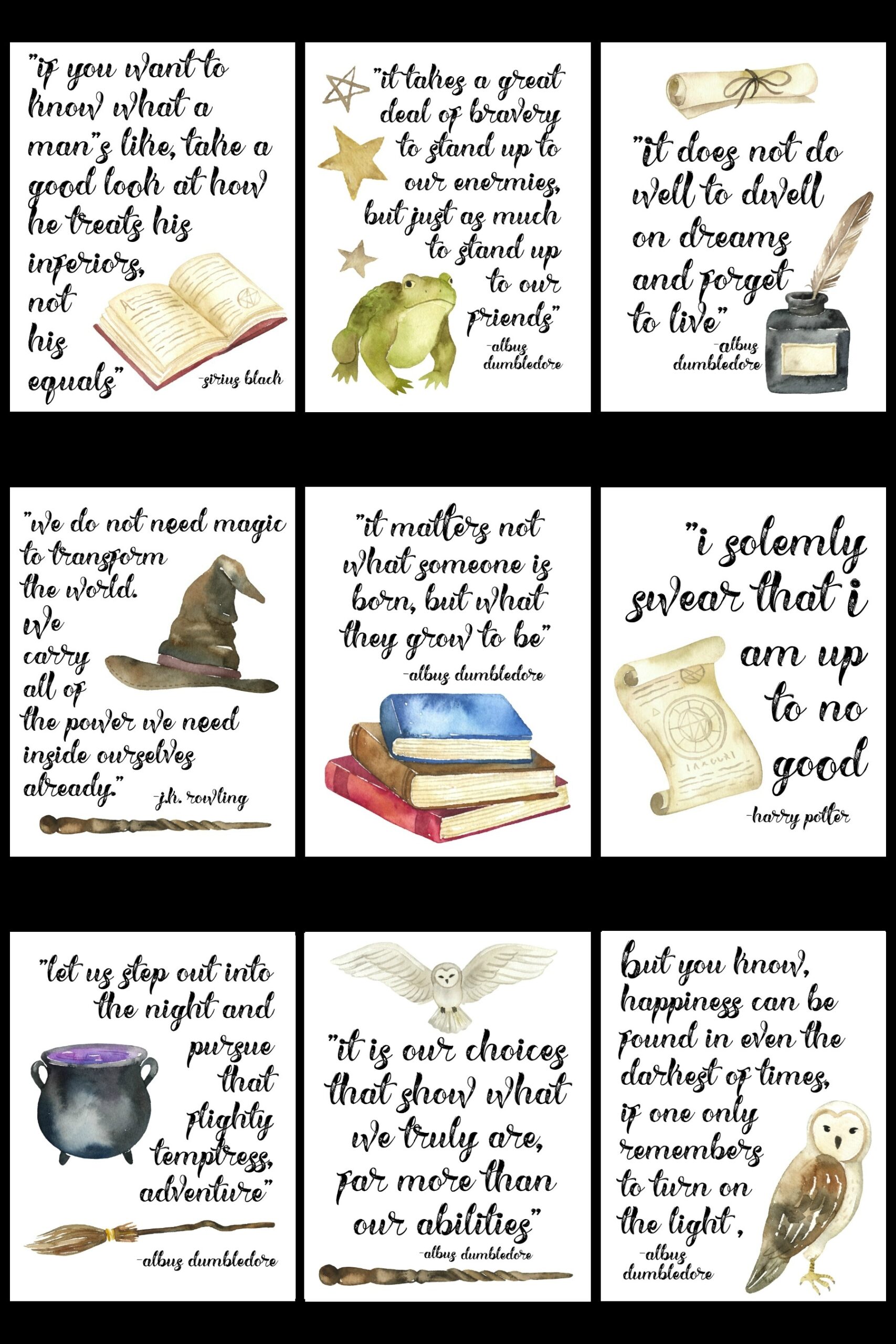 Free Printable Famous Harry Potter Quote Series The Happy Housie