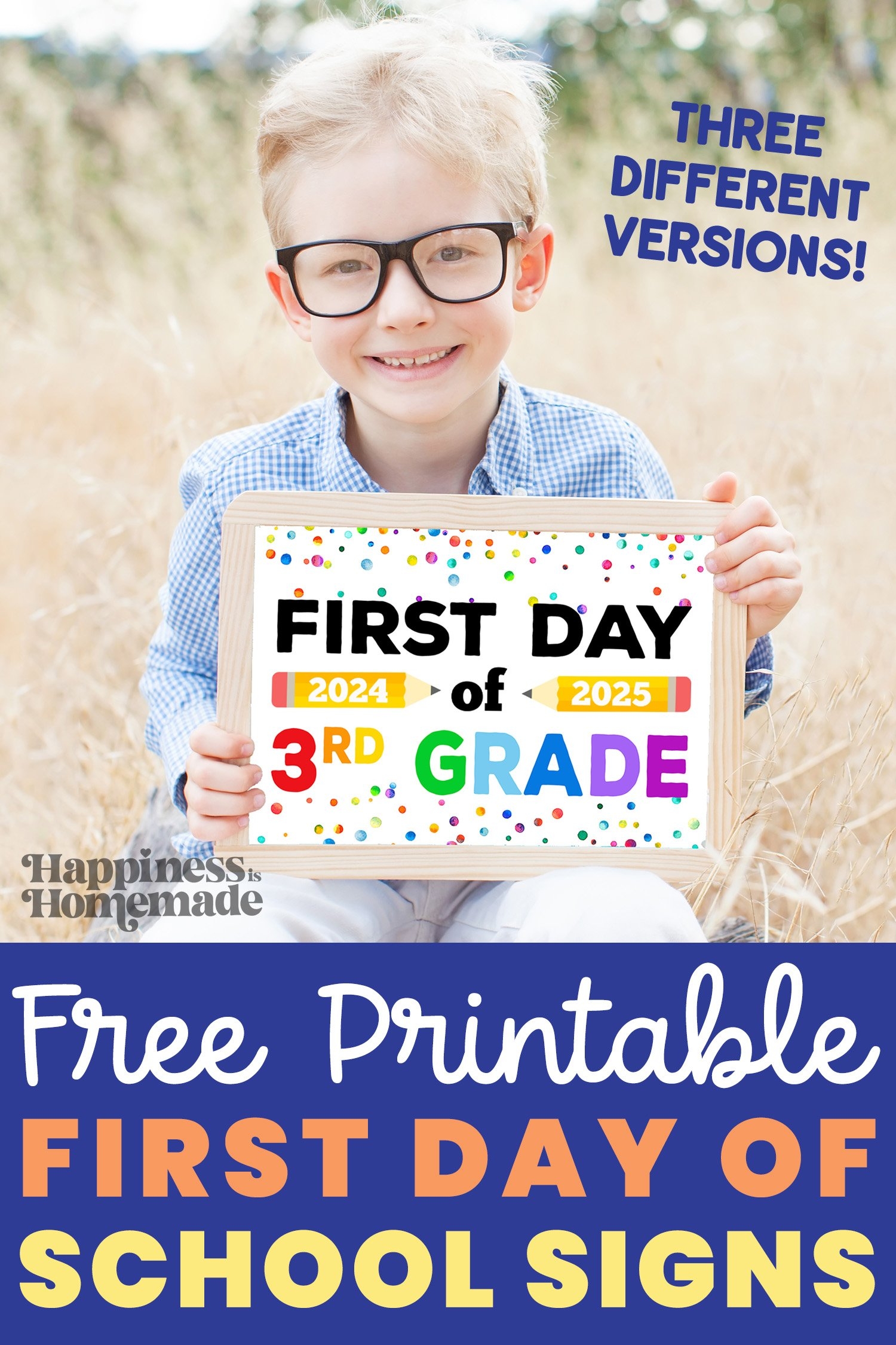 Free Printable First Day Of School Signs 2024 25 Happiness Is Homemade