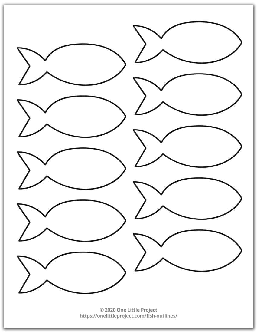 Free Printable Fish Outline Pages Fish Templates One Little 