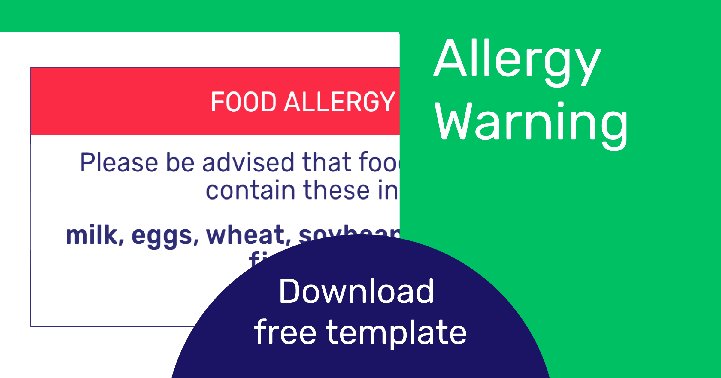 Free Printable Food Allergy Warning Sign Download PDF