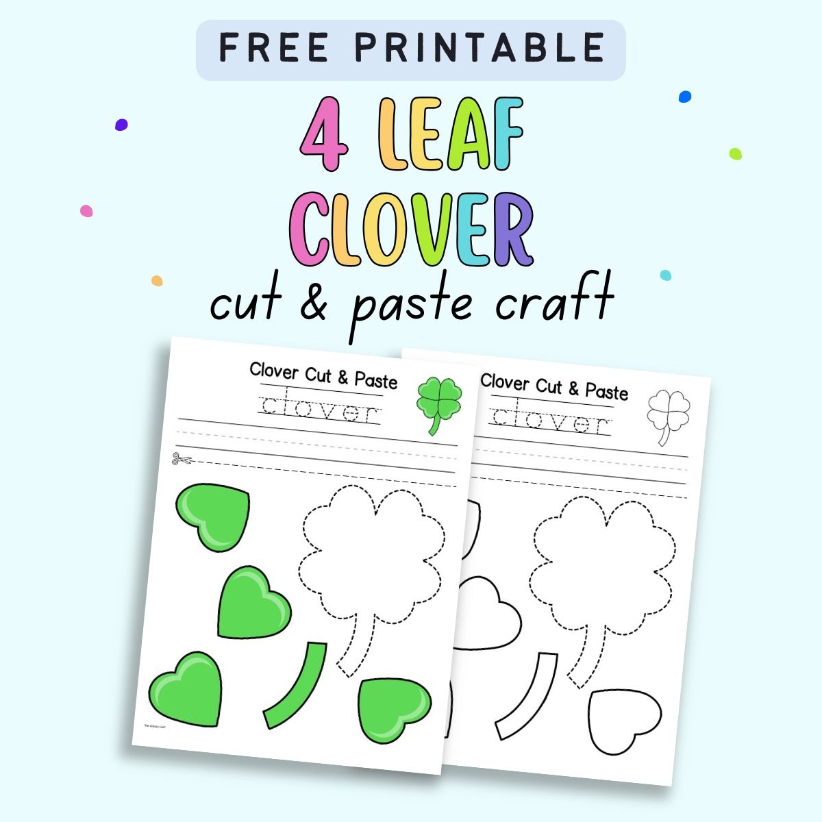Free Printable Four Leaf Clover Cut And Paste Craft The Artisan Life