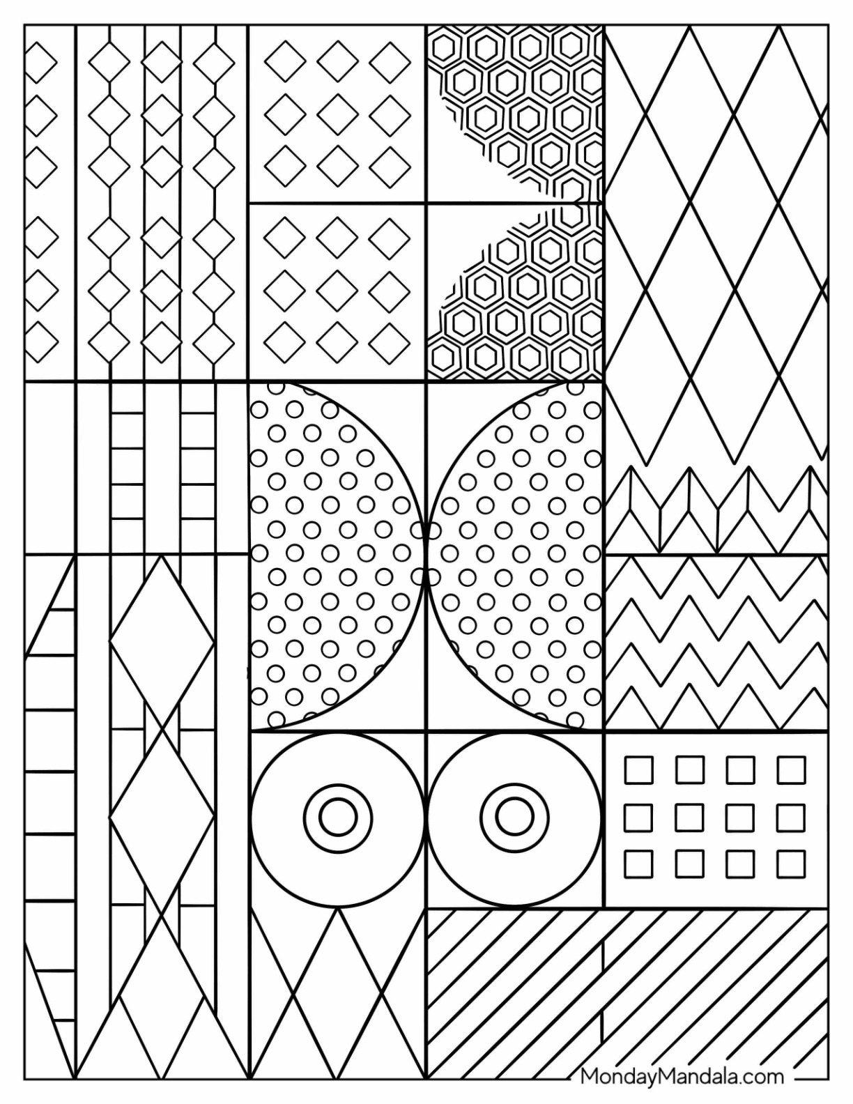 Free Printable Geometric Coloring Pages For Adults Worksheets Library