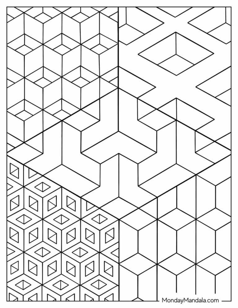 Free Printable Geometric Coloring Pages For Adults Worksheets Library
