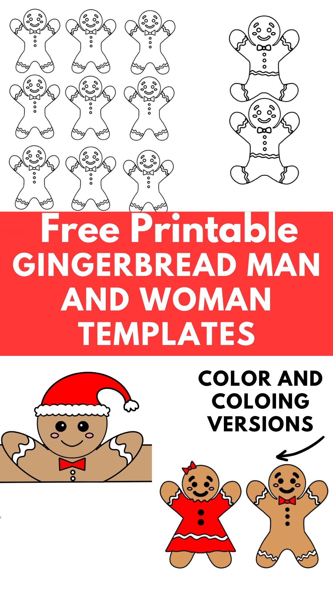 Free Printable Gingerbread Man And Woman Template 