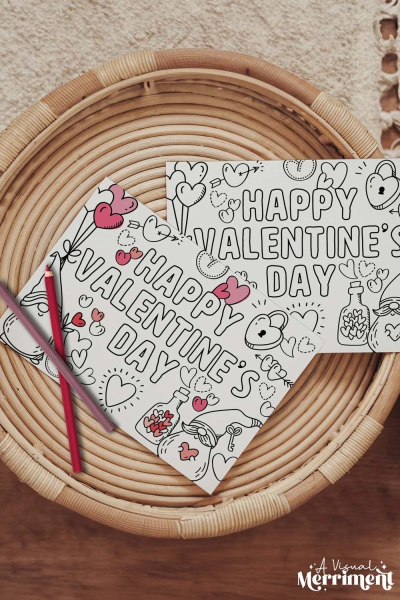 Free Printable Gnome Valentine s Day Coloring Card Kids Crafts 