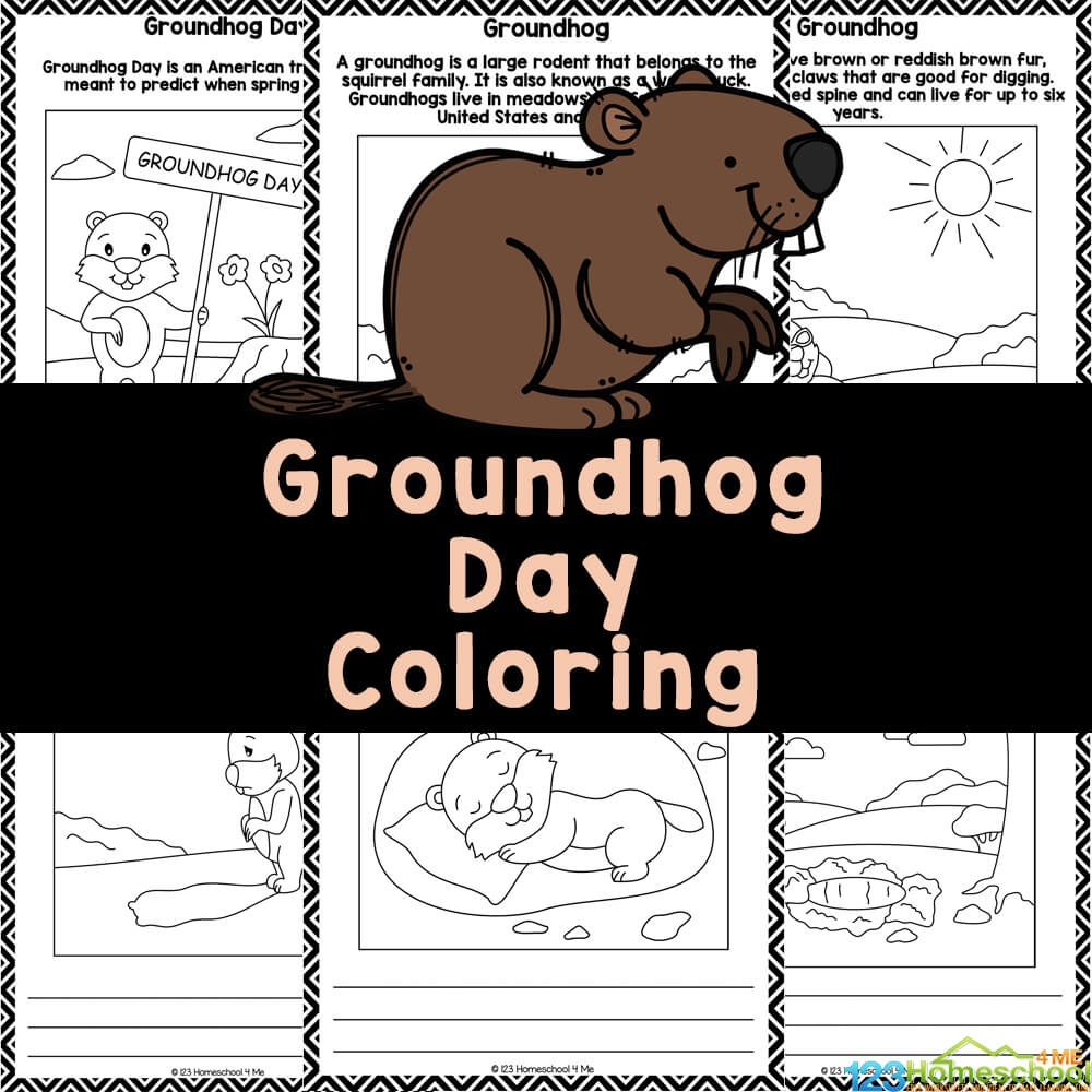 FREE Printable Groundhog Day Coloring Pages