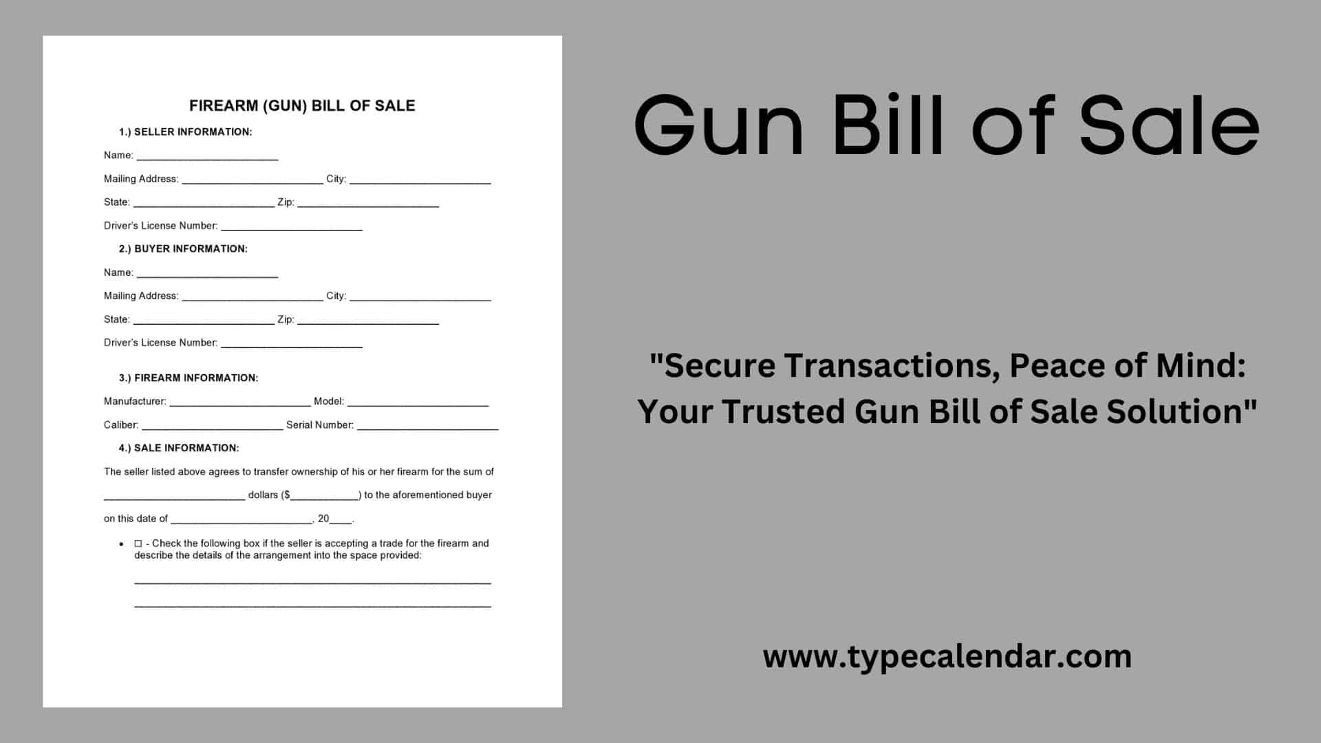 Free Printable Firearm Bill Of Sale