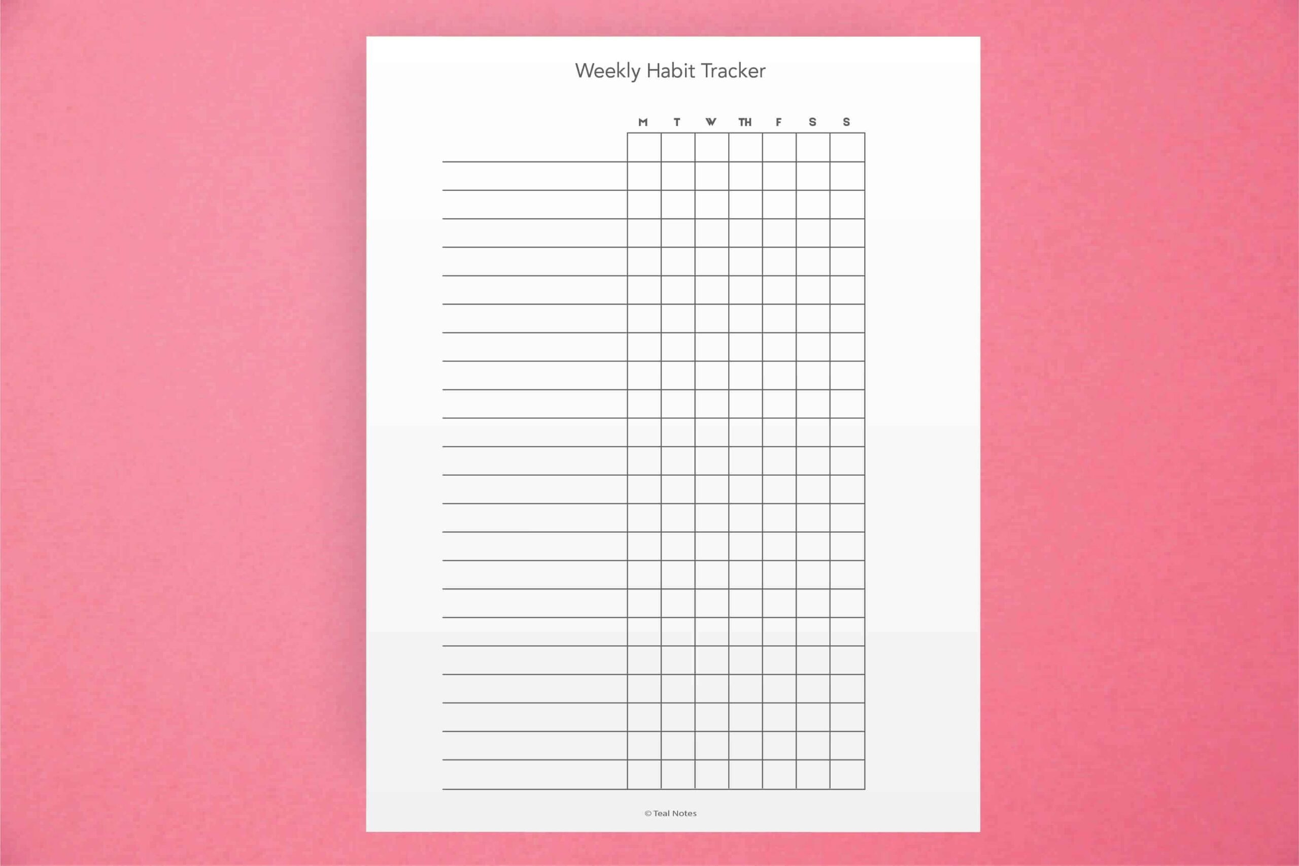 Habit Tracker Printable Pdf Free