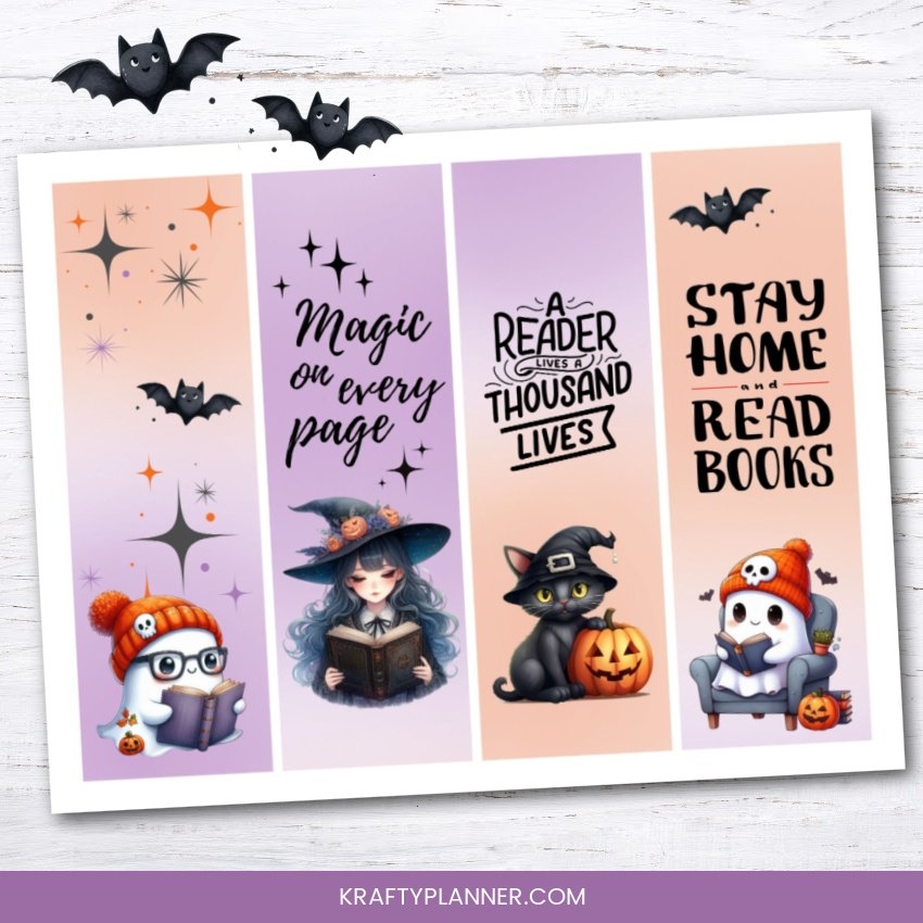 Free Printable Halloween Bookmarks Krafty Planner