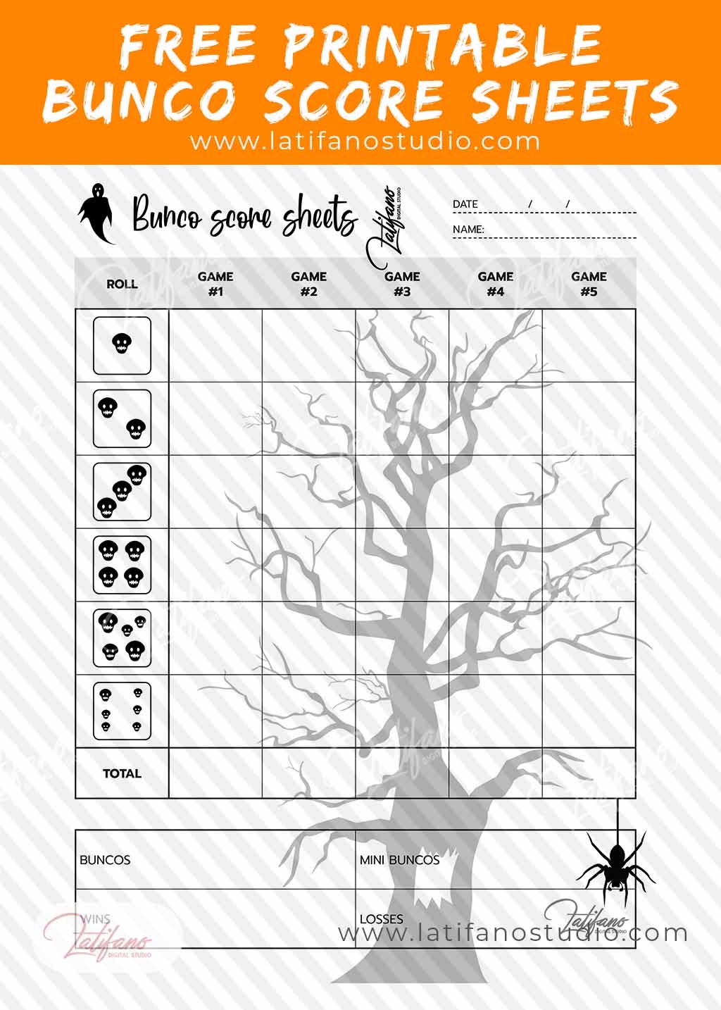 Bunco Score Sheet Free Printable