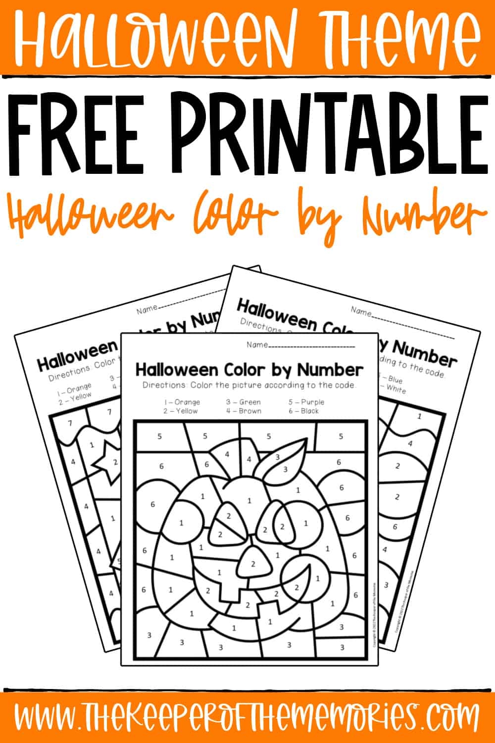 Free Printable Halloween Color By Number The Keeper Of The Memories